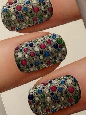 Dashing Diva: Multicolor Gemstone Print Nail Wraps